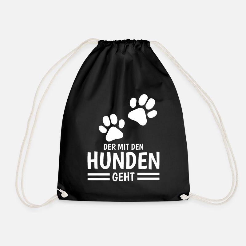 Hund und Herrchen Sprüche - Turnbeutel - Schwarz