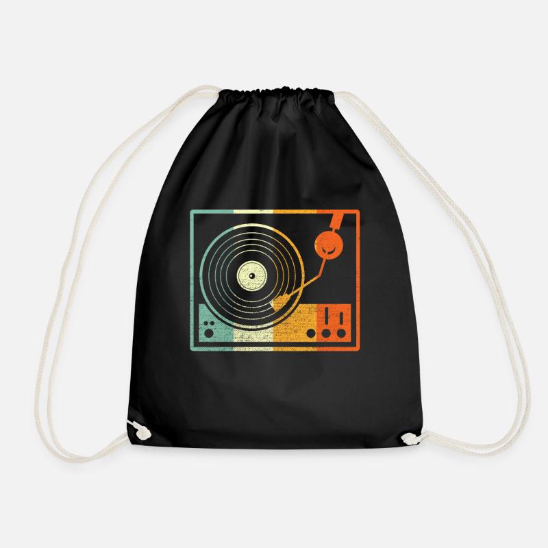 Vinyl Retro - Turnbeutel - Schwarz