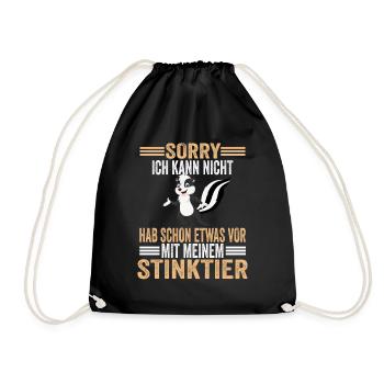 Stinktier Stinktiere - Turnbeutel - Schwarz - Vorne