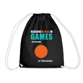 Gamer funny saying - Drawstring Bag - black - Front
