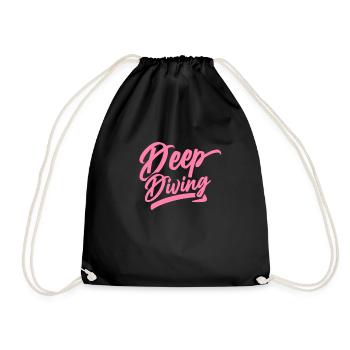 Deep Diving Diver Deep Diver Scuba - Drawstring Bag - black - Front
