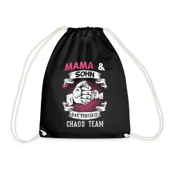 Mama Sohn Familie Geschenk - Turnbeutel - Schwarz - Vorne