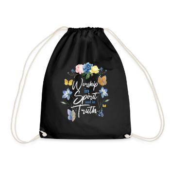 Christian Bible Verse Butterfly - Turnbeutel - Schwarz - Vorne
