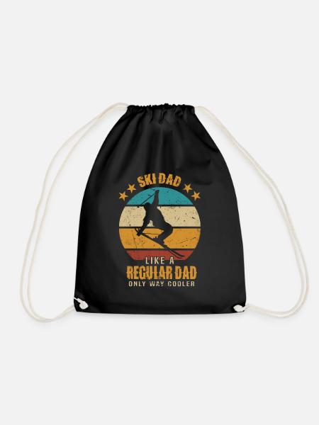 Skifahrer Papa Skifahren Ski Dad Skier Skiing - Turnbeutel - Schwarz