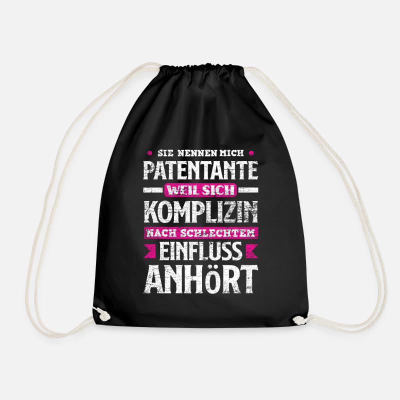 Patentante Komplizin Geschenk - Turnbeutel - Schwarz