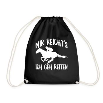 Pferdesport Reiterspruch Geschenk Reiter - Turnbeutel - Schwarz - Vorne