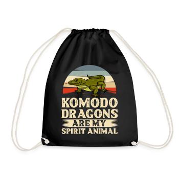 Komodowaran Komododrache Waran Echse Indonesische - Turnbeutel - Schwarz - Vorne