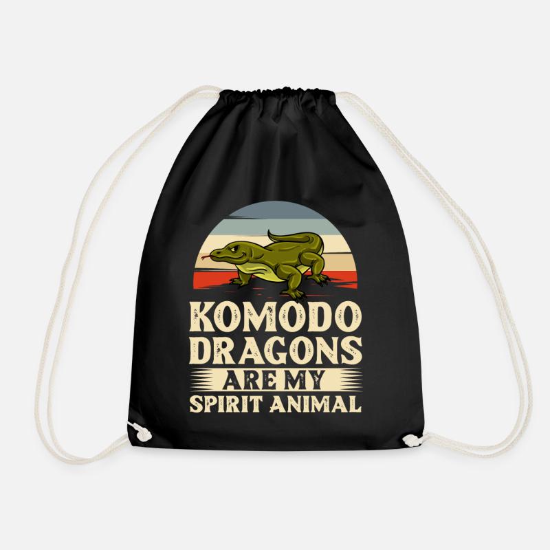 Komodowaran Komododrache Waran Echse Indonesische - Turnbeutel - Schwarz