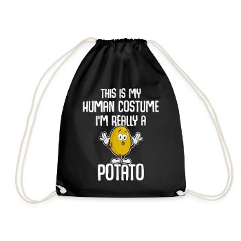 Potato - Drawstring Bag - black - Front