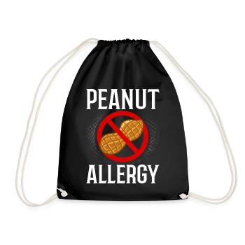 Erdnuss Allergie Erdnussallergie Nuss Zeichen Test - Turnbeutel - Schwarz - Vorne