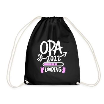 Opa 2022 Loading - Opa werden - Bald Opa - Turnbeutel - Schwarz - Vorne