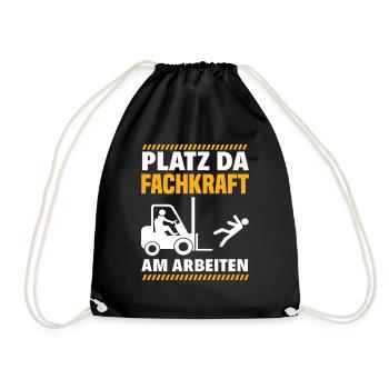 Staplerfahrer Lager Lagerarbeiter - Turnbeutel - Schwarz - Vorne