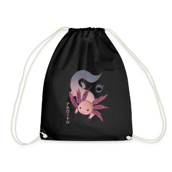 axolotl Haustier Geschenk Ambystoma mexicanum - Turnbeutel - Schwarz - Vorne
