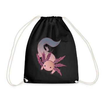 Axolotl Ambystoma Kawaii Tiere Amphibien Züchter - Turnbeutel - Schwarz - Vorne