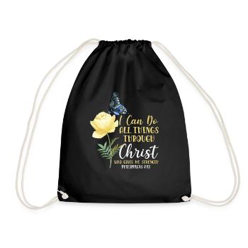 Christian Bible Verse Butterfly - Turnbeutel - Schwarz - Vorne