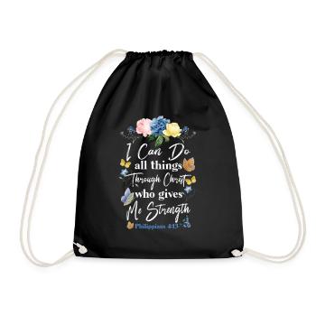 Christian Bible Verse Butterfly - Turnbeutel - Schwarz - Vorne
