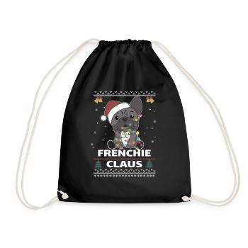 Français Bulldog Noël Jeu de mots Frenchie Claus - Sac de sport léger - noir - Devant