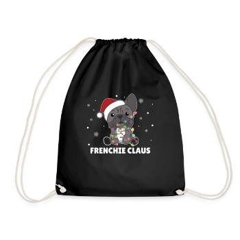 Français Bulldog Noël Jeu de mots Frenchie Claus - Sac de sport léger - noir - Devant