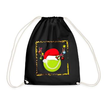 Chemise Joyeuses Fêtes, Tee de Noël de tennis, Père Noël - Sac de sport léger - noir - Devant