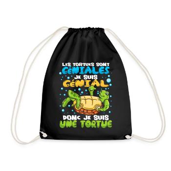 Tortues Je Suis Une Tortue - Sac de sport léger - noir - Devant