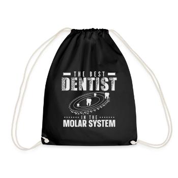 Best Dentist In The Molar System Dental Assistant - Drawstring Bag - black - Front