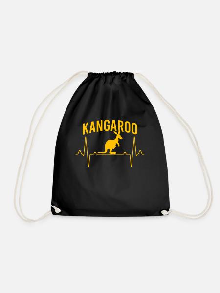 Kangaroo Australien Herzschlag - Turnbeutel - Schwarz