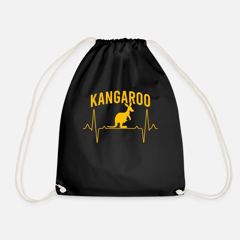 Kangaroo Australien Herzschlag - Turnbeutel - Schwarz