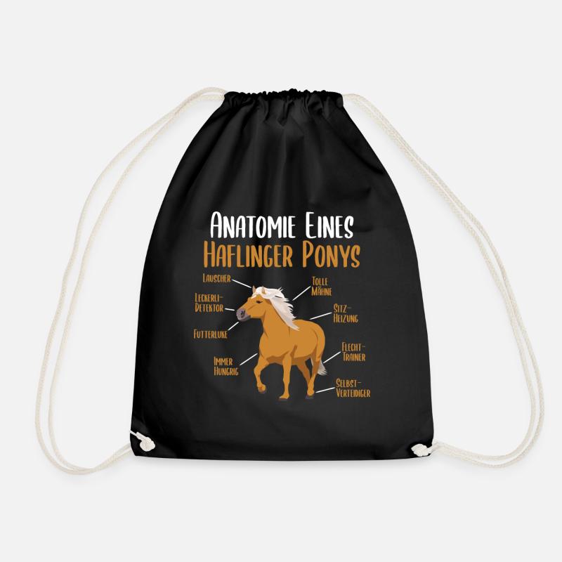 Anatomie eines Haflinger Ponys - Haflinger Pferd - Turnbeutel - Schwarz