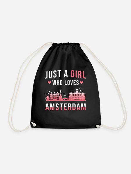 Amsterdam - Drawstring Bag - black