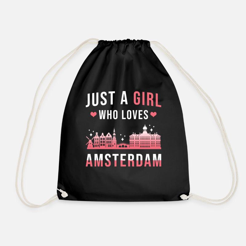 Amsterdam - Turnbeutel - Schwarz