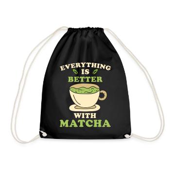 Matcha Tea - Drawstring Bag - black - Front