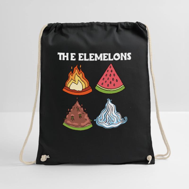 The Elemelons melons in the four elements Drawstring Bag