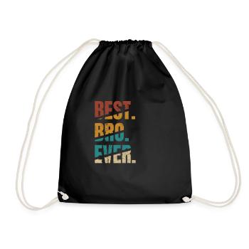 Best Bro Ever Best Brother Birthday Vintage Fun - Drawstring Bag - black - Front
