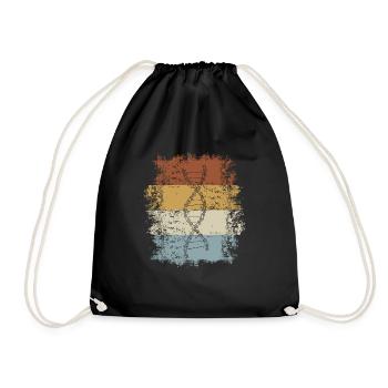 Cycling DNA Bicycle Chain Vintage Bicycle Cyclist - Drawstring Bag - black - Front