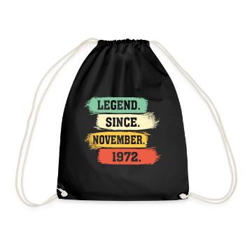 Legend since November 1972 - Drawstring Bag - black - Front