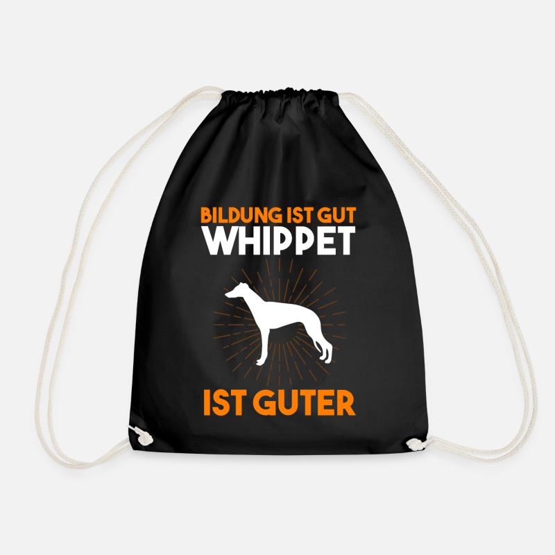 Hund Schüler Schule Lehrer Student Whippet Windhun - Turnbeutel - Schwarz