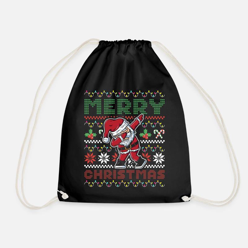 Merry Christmas Dabbing Santa Claus Pajama - Turnbeutel - Schwarz