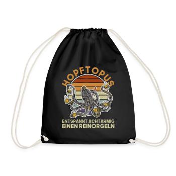 Hopftopus - Entspannt Achtarmig Einen Reinorgeln - Turnbeutel - Schwarz - Vorne