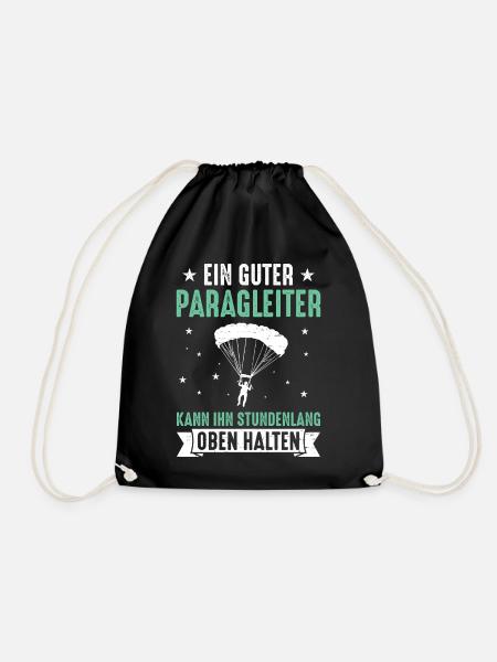 Guter Paragleiter Kann Ihn Stundenlang Oben Halten - Turnbeutel - Schwarz