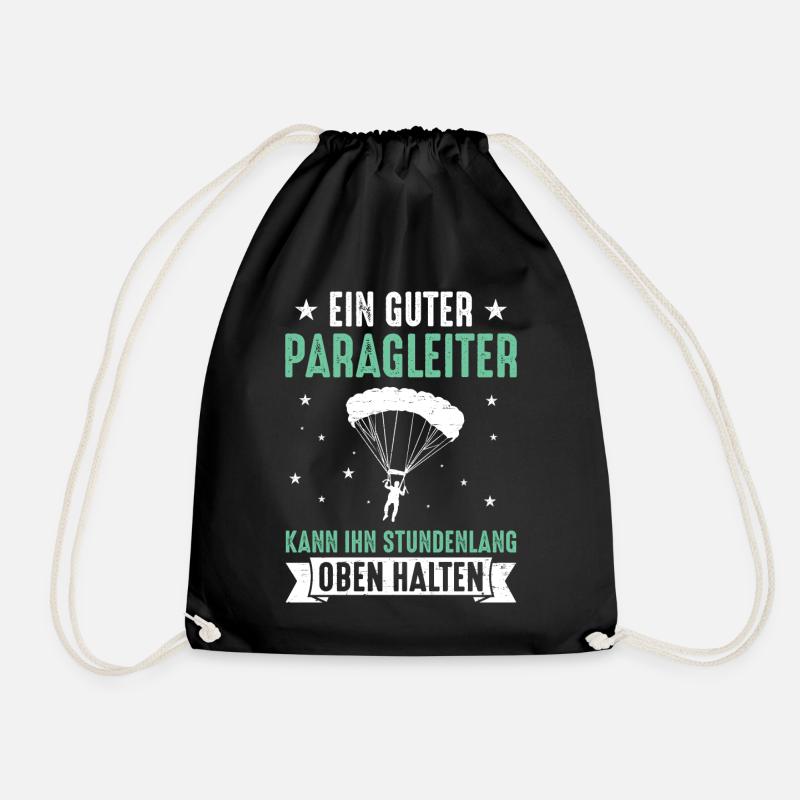 Guter Paragleiter Kann Ihn Stundenlang Oben Halten - Turnbeutel - Schwarz