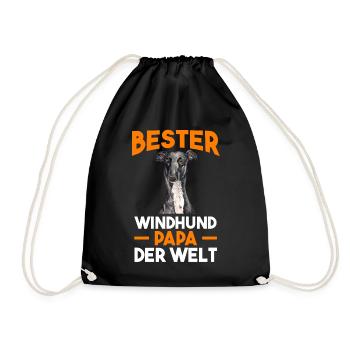 Windhund Windhund Papa - Turnbeutel - Schwarz - Vorne