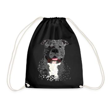 American Bully XL Polygon künstlerisch gestaltet - Turnbeutel - Schwarz - Vorne