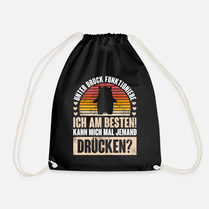 Bär Umarmung Lustig - Turnbeutel - Schwarz