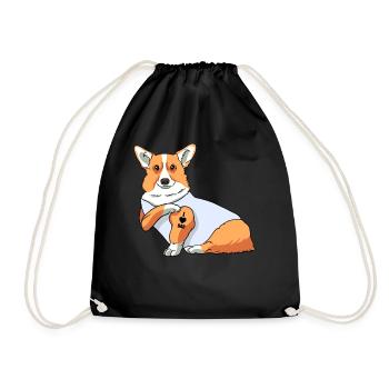 J’aime papa Tatouage Corgi Chien Fête des pères - Sac de sport léger - noir - Devant