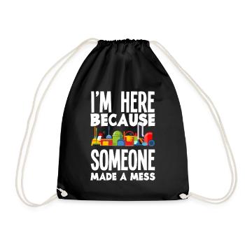 Caretaker Cleaning Cleaning Lady Putzmann - Drawstring Bag - black - Front