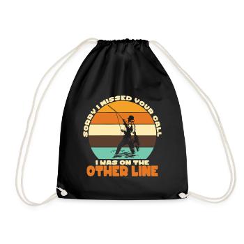 Fly Fishing Fishing Fish Angler Angel Gift - Drawstring Bag - black - Front