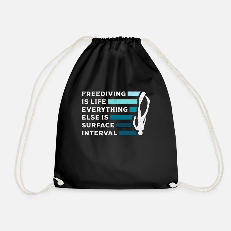 Apnea Freediver Freediving Diving Gift - Drawstring Bag - black