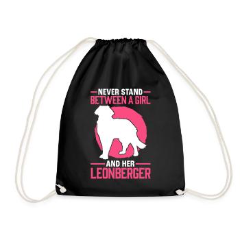 Fille avec son chien Leonberger Leonberg - Sac de sport léger - noir - Devant