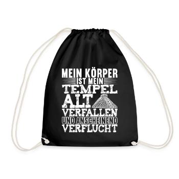 Mein Körper Ist Mein Tempel Sarkasmus - Turnbeutel - Schwarz - Vorne