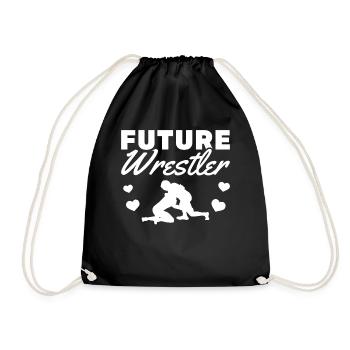 Baby Future Wrestler Wrestling Kampfsport Ringen - Turnbeutel - Schwarz - Vorne